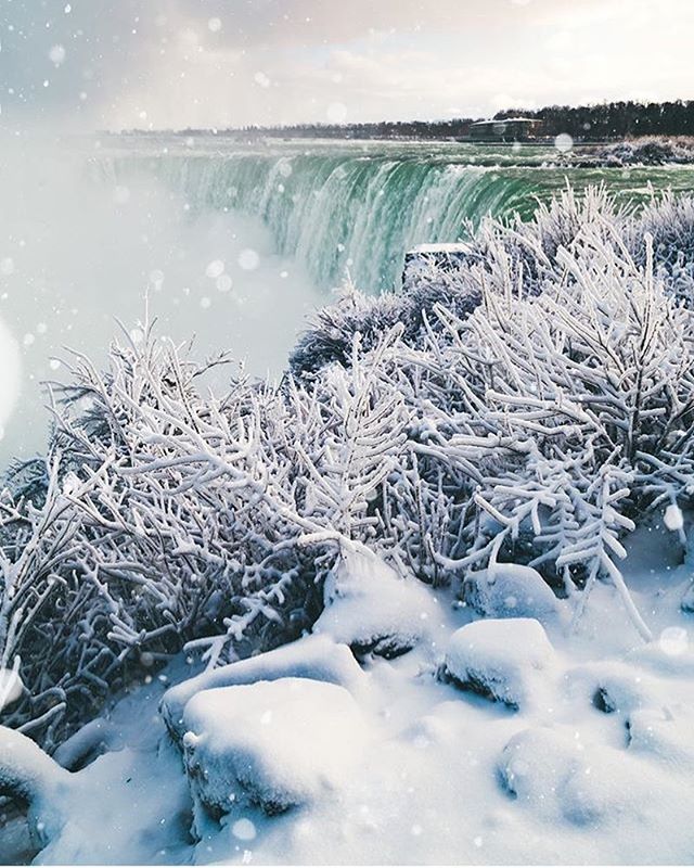 Winter has returned to Niagara ❄️☃️
Photo: @vincentzhangyi 
#NiagaraPark